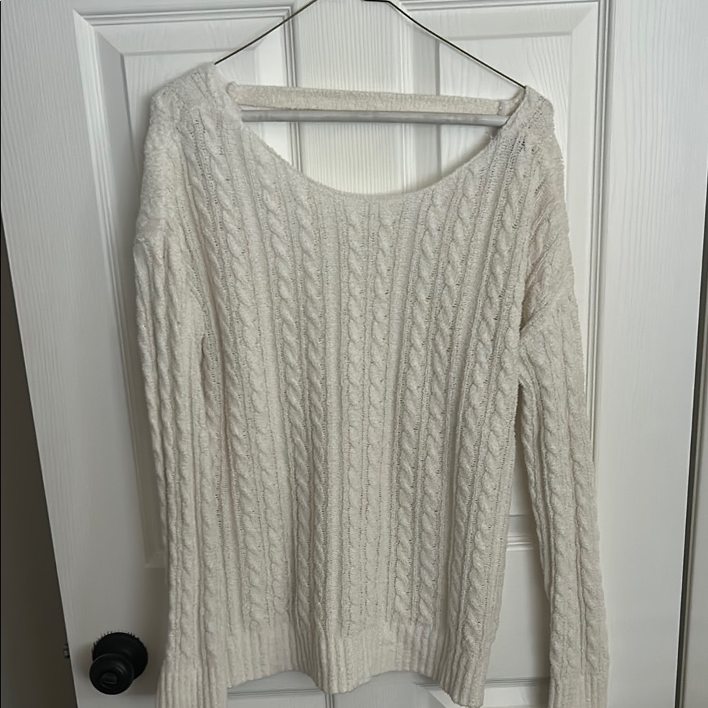 Cozy Cream Cable Knit Crew Neck Sweater